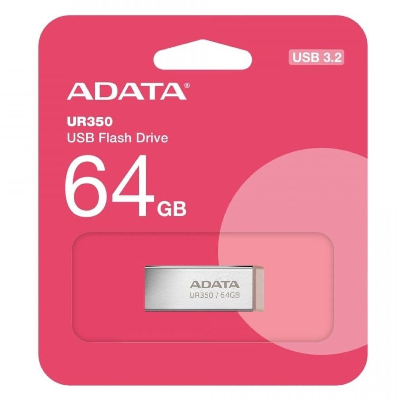 Флеш-накопичувач Adata Flash 64Gb USB 3.2 UR 350 Silver/Beige (UR350-64G-RSR/BG)