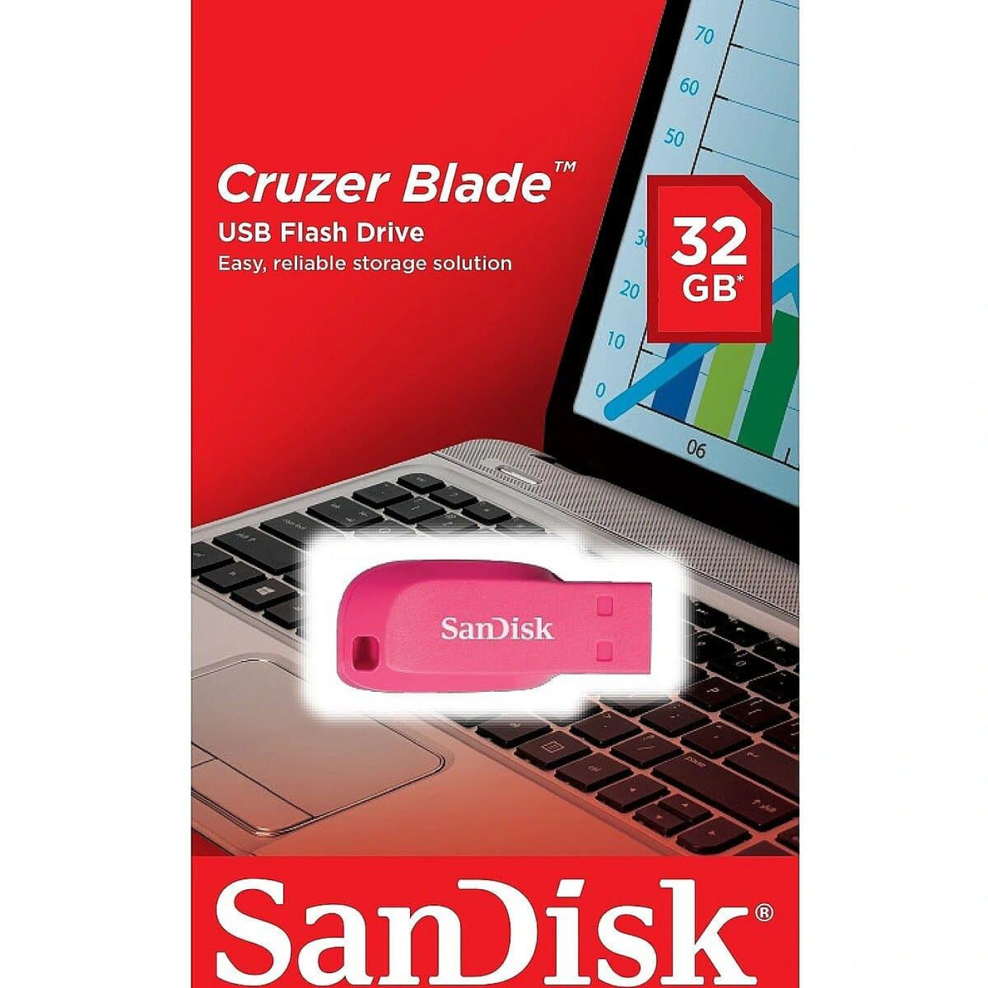 Flash SanDisk USB 2.0 Cruzer Blade 32Gb Pink