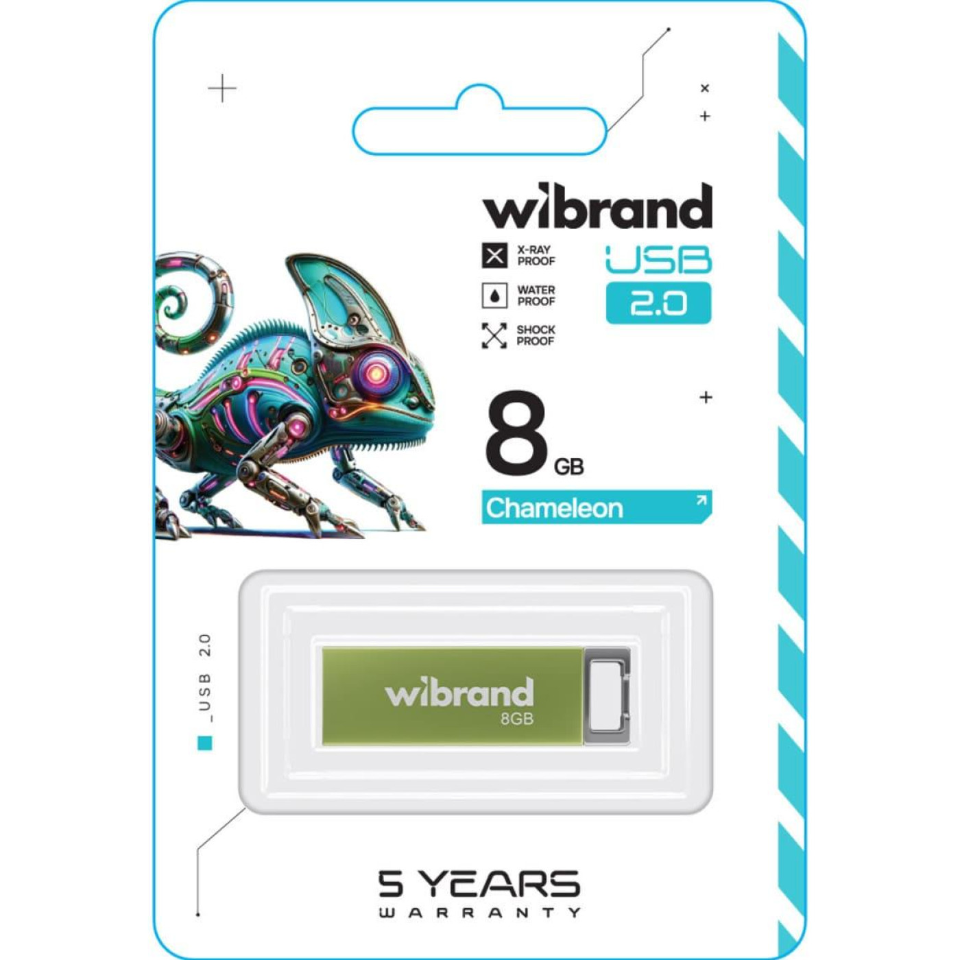 Flash Wibrand USB 2.0 Chameleon 8Gb Light green