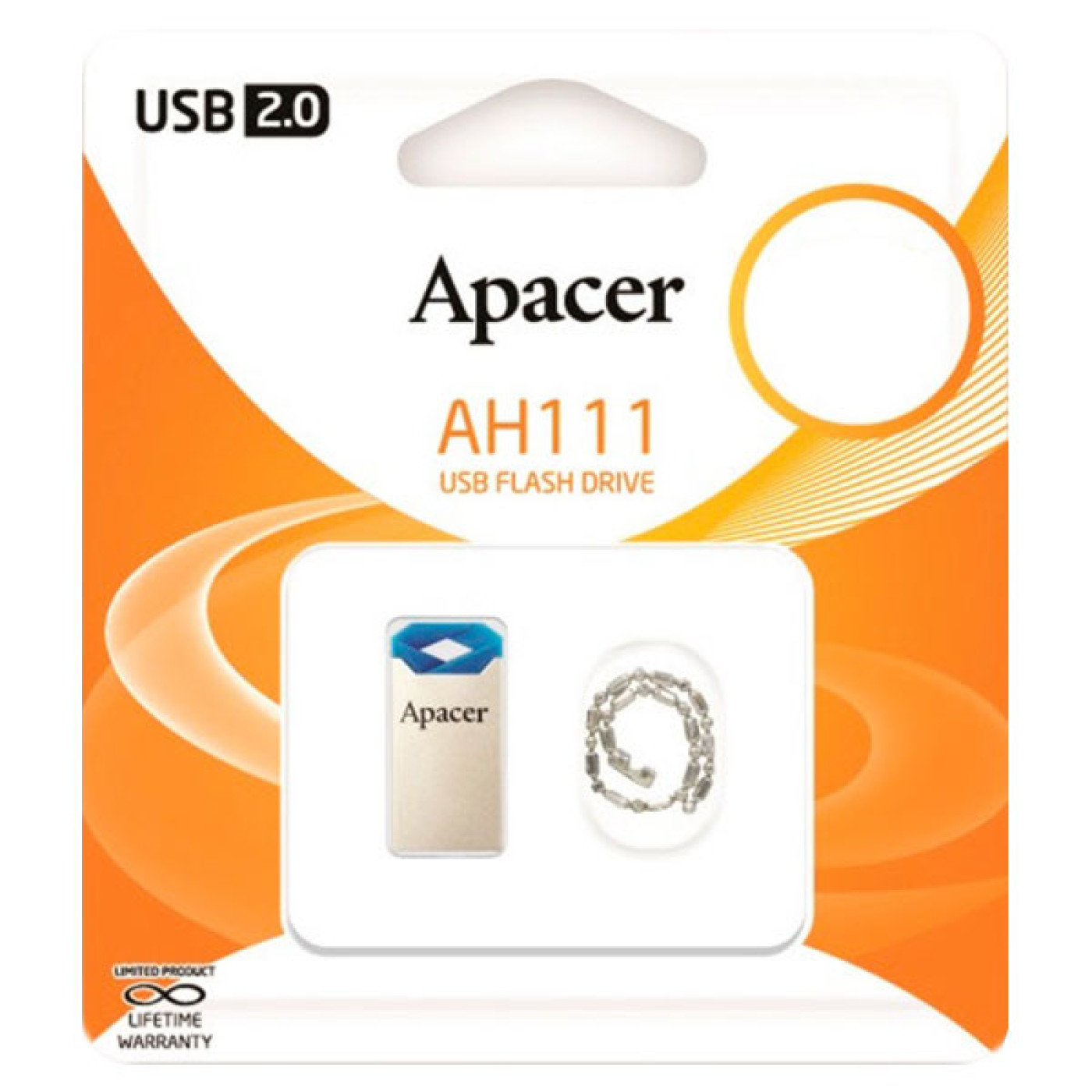 Флеш-накопичувач Apacer USB 64GB AH111 Silver/Blue (AP64GAH111U-1)