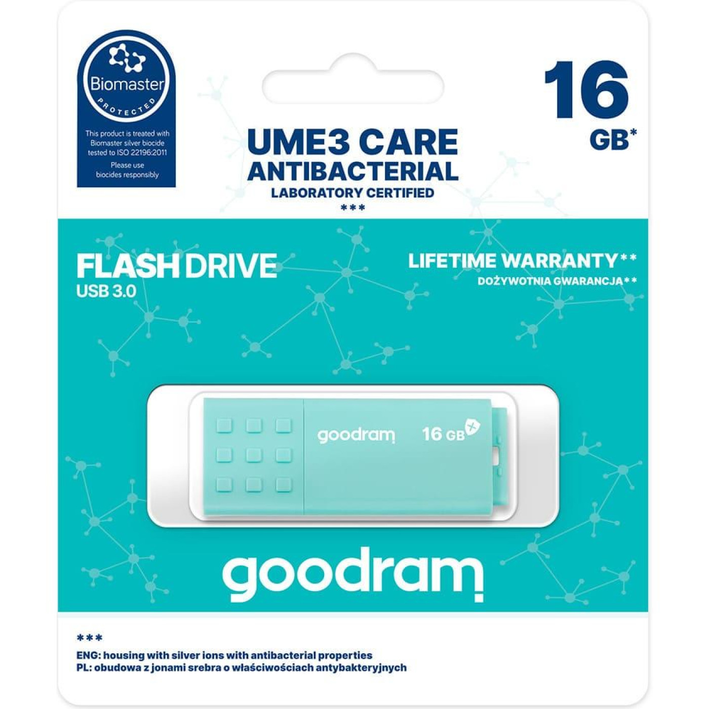 Флеш-накопитель GoodRam USB3.0 16GB UME3 Care Green (UME3-0160CRR11)