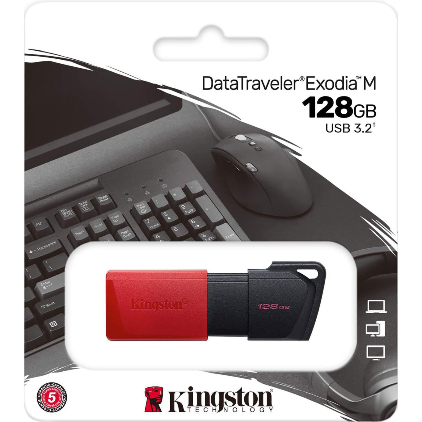 Флеш-накопитель Kingston 128GB USB3.2 DataTraveler Exodia M Black/Red (DTXM/128GB)