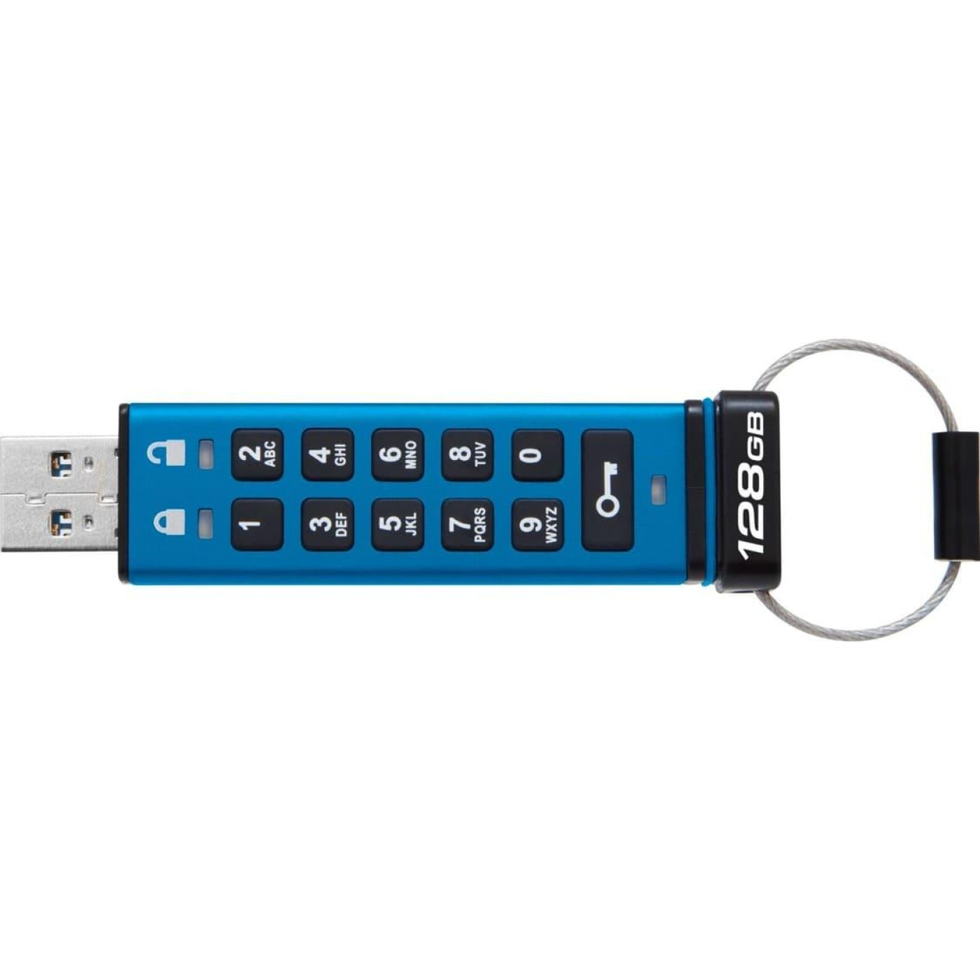Флеш-накопичувач USB3.2 128GB Kingston IronKey Keypad 200 Type-A Blue (IKKP200/128GB)