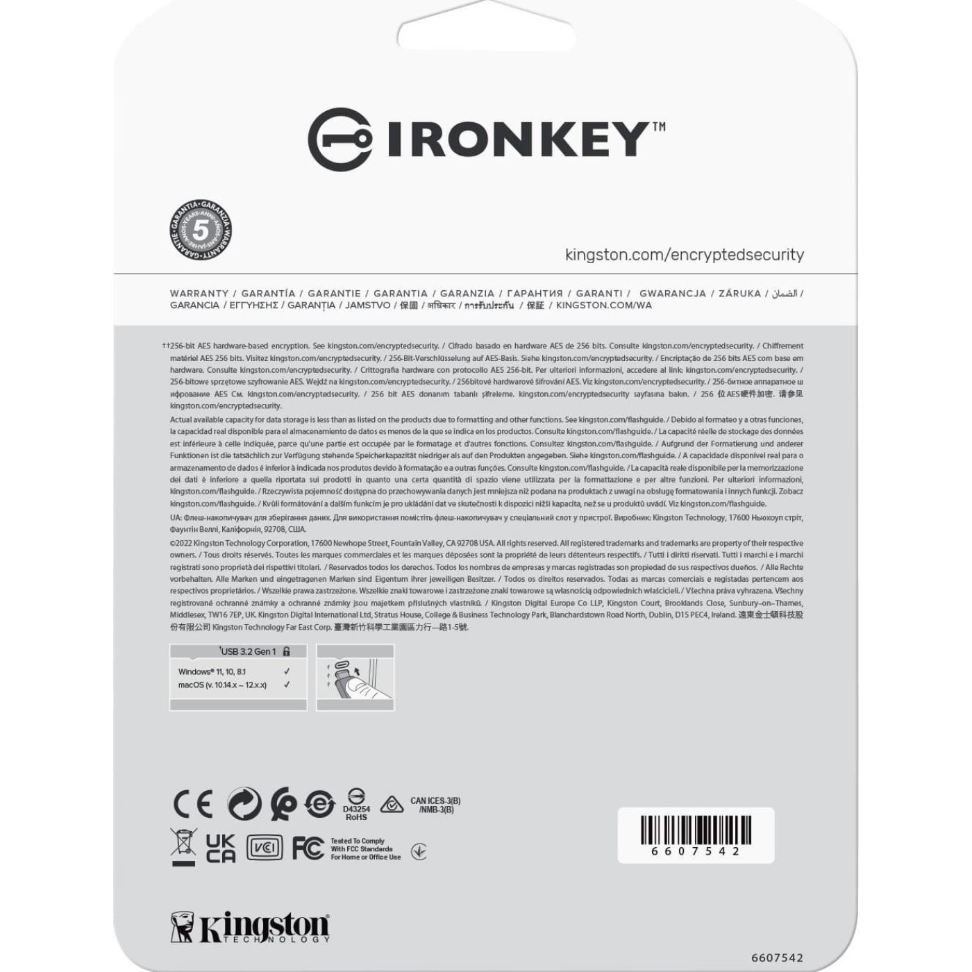 Флеш-накопичувач USB3.2 64GB Kingston IronKey Vault Privacy 50 Type-A Blue (IKVP50/64GB)