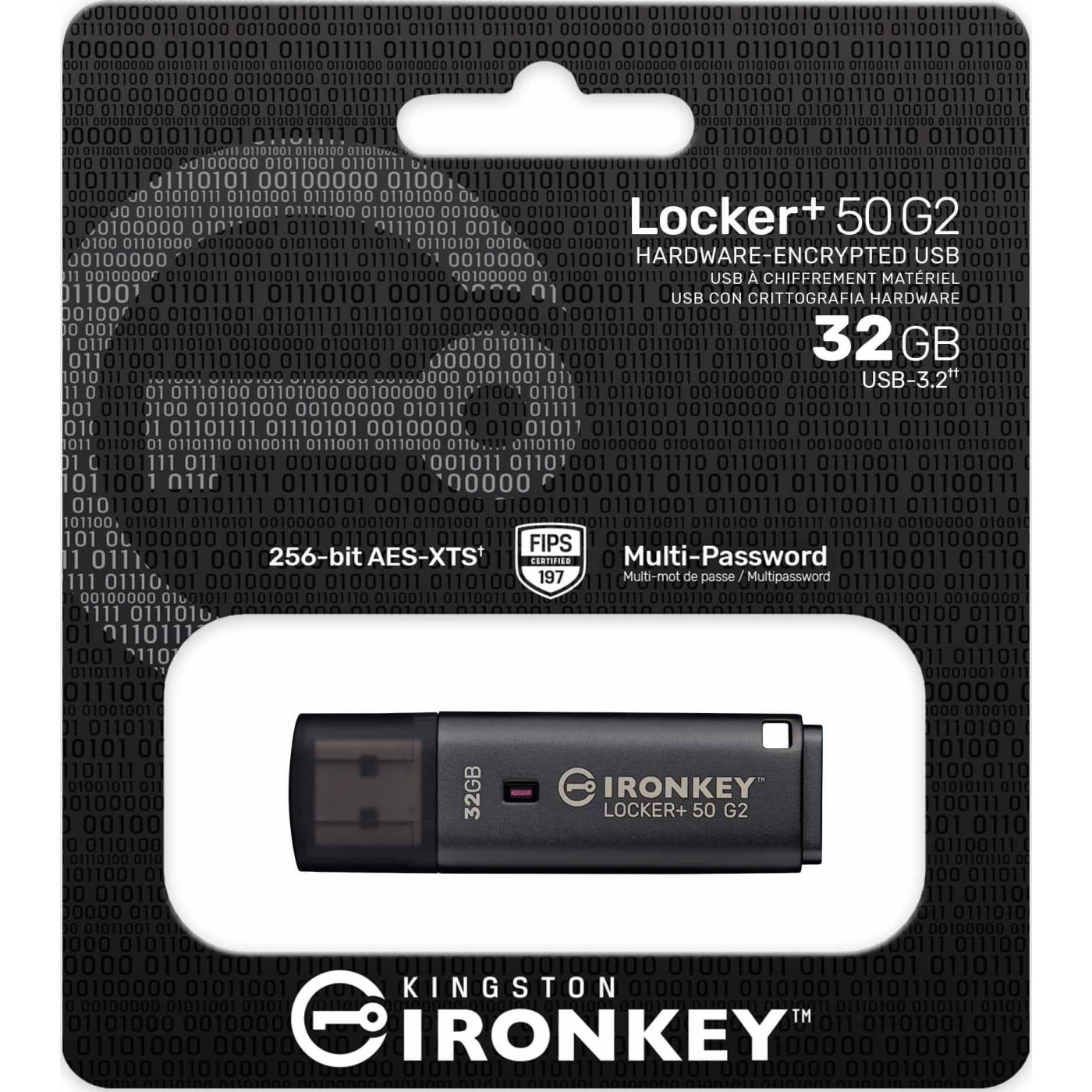 Флеш-накопитель Kingston 32GB USB 3.2 Type-A Gen1 IronKey Locker+ 50 G2 (IKLP50G2/32GB)