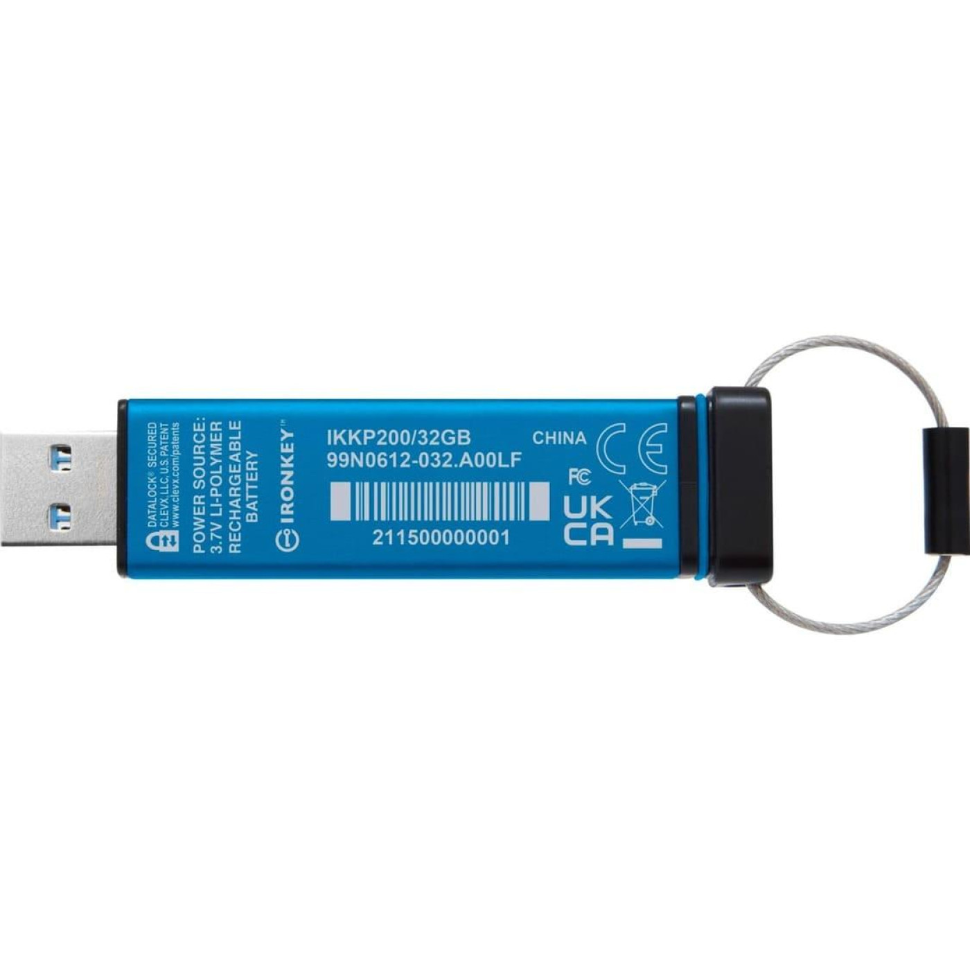 Флеш-накопичувач USB3.2 32GB Kingston IronKey Keypad 200 Type-A Blue (IKKP200/32GB)