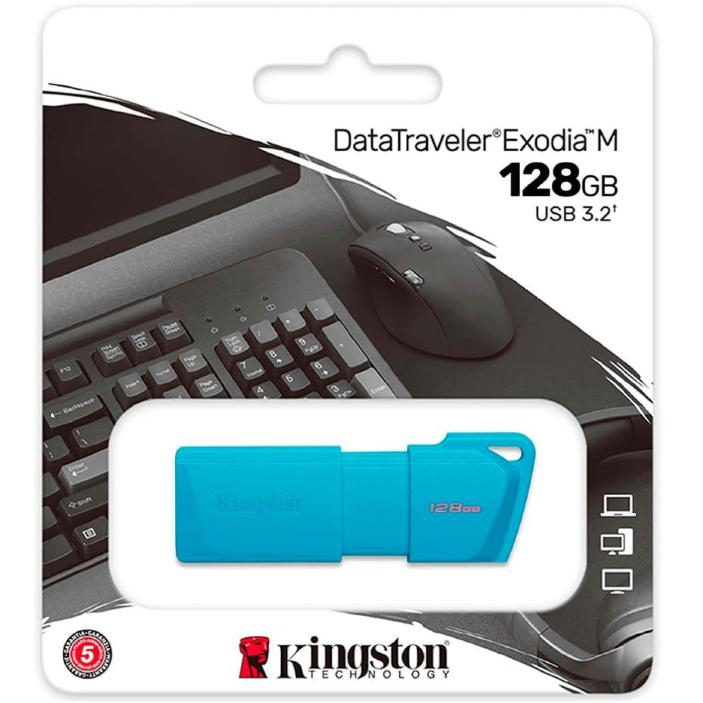 Флеш-накопитель Kingston USB флеш накопичувач 128GB DataTraveler Exodia M Blue USB 3.2 (KC-U2L128-7LB)