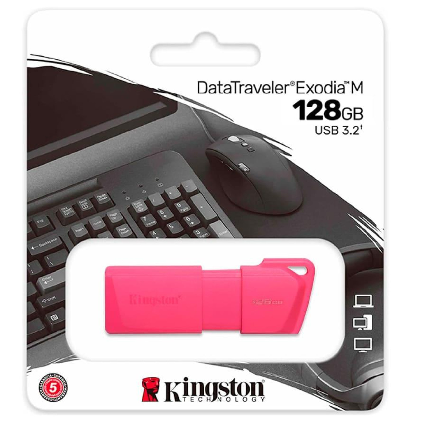 Флеш-накопитель Kingston USB флеш накопичувач 128GB DataTraveler Exodia M Pink USB 3.2 Gen 1 (KC-U2L128-7LP)