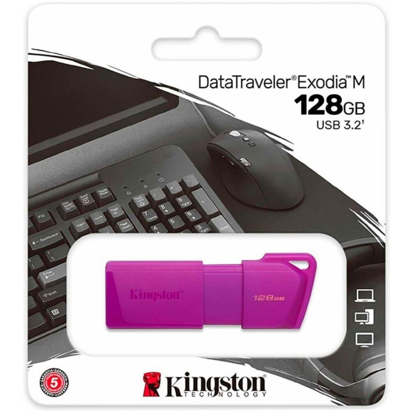 Флеш-накопитель Kingston USB флеш накопичувач 128GB DataTraveler Exodia M Purple USB 3.2 Gen 1 (KC-U2L128-7LN)