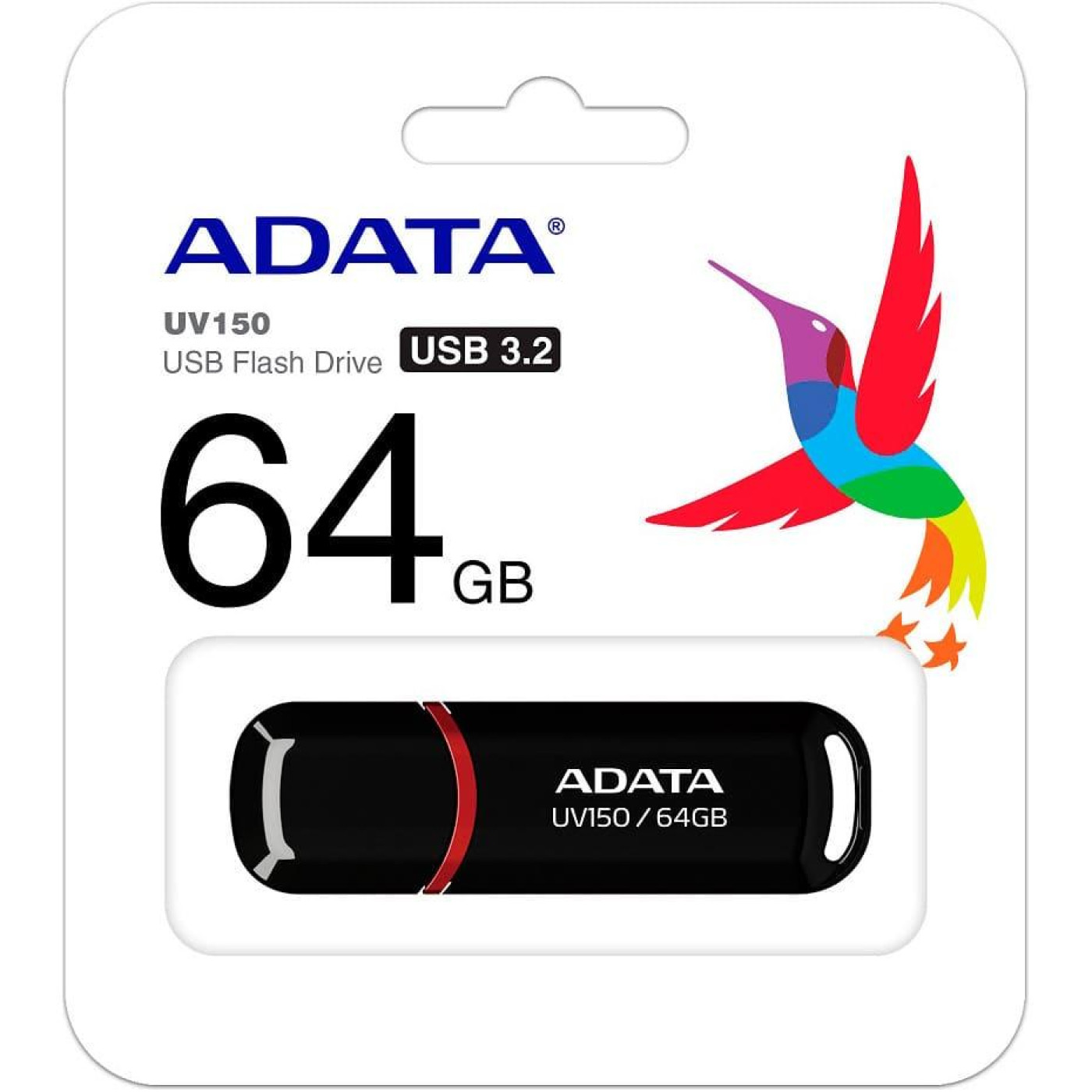 Флеш-накопитель Adata Flash 128Gb USB 3.2 UV 150 Black (AUV150-128G-RBK)