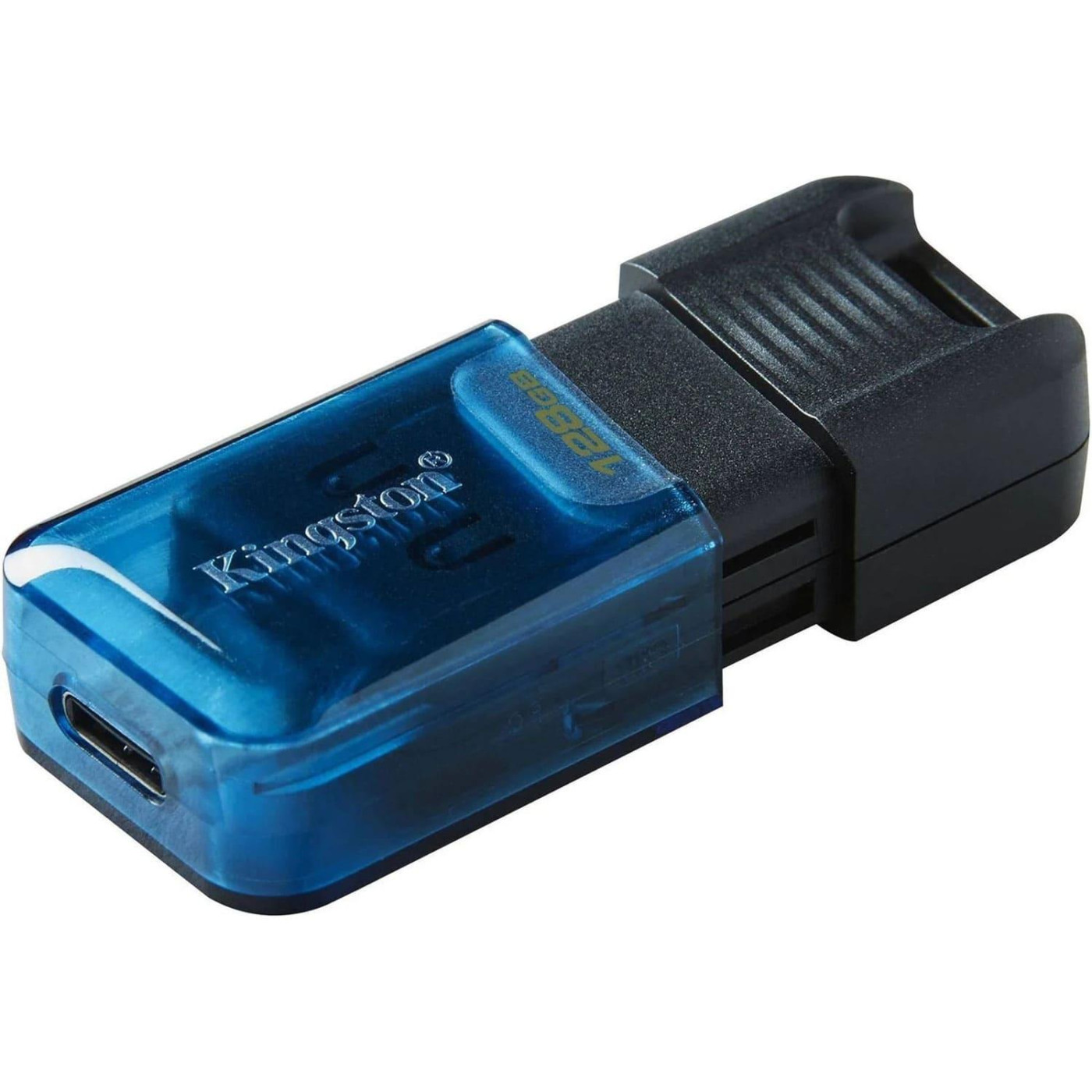 USB Flash Kingston 128GB USB 3.2 Data Traveler 80M Type-C Black/Blue, Retail