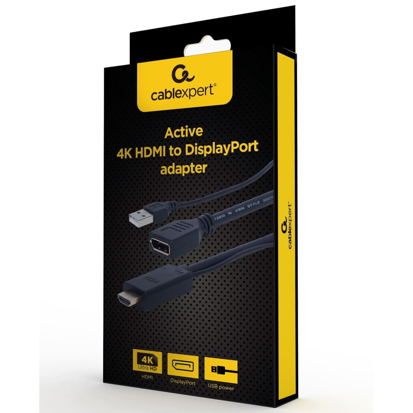 Адаптер Cablexpert HDMI - DisplayPort V 2.0 (M/F), 0.1 м, черный (A-HDMIM-DPF-01) коробка