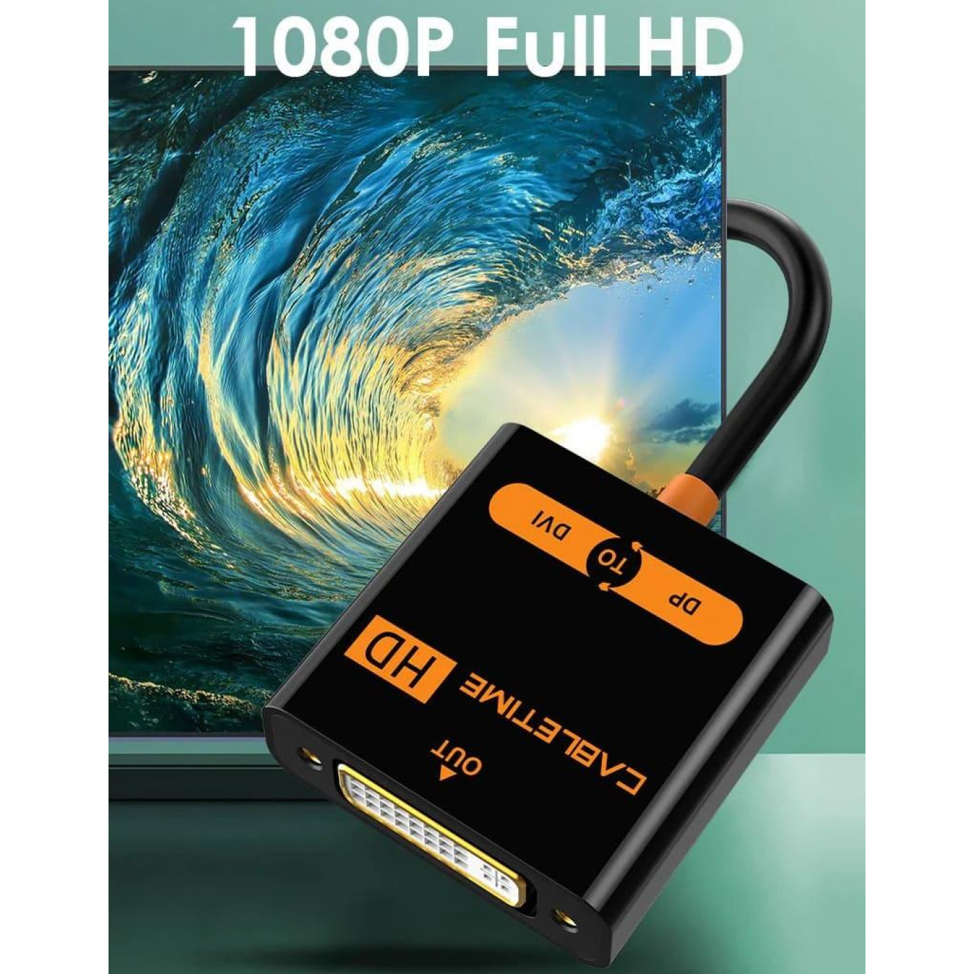 Адаптер Сabletime DisplayPort - DVI (M/F), 0.2 м, Black (CP24B)