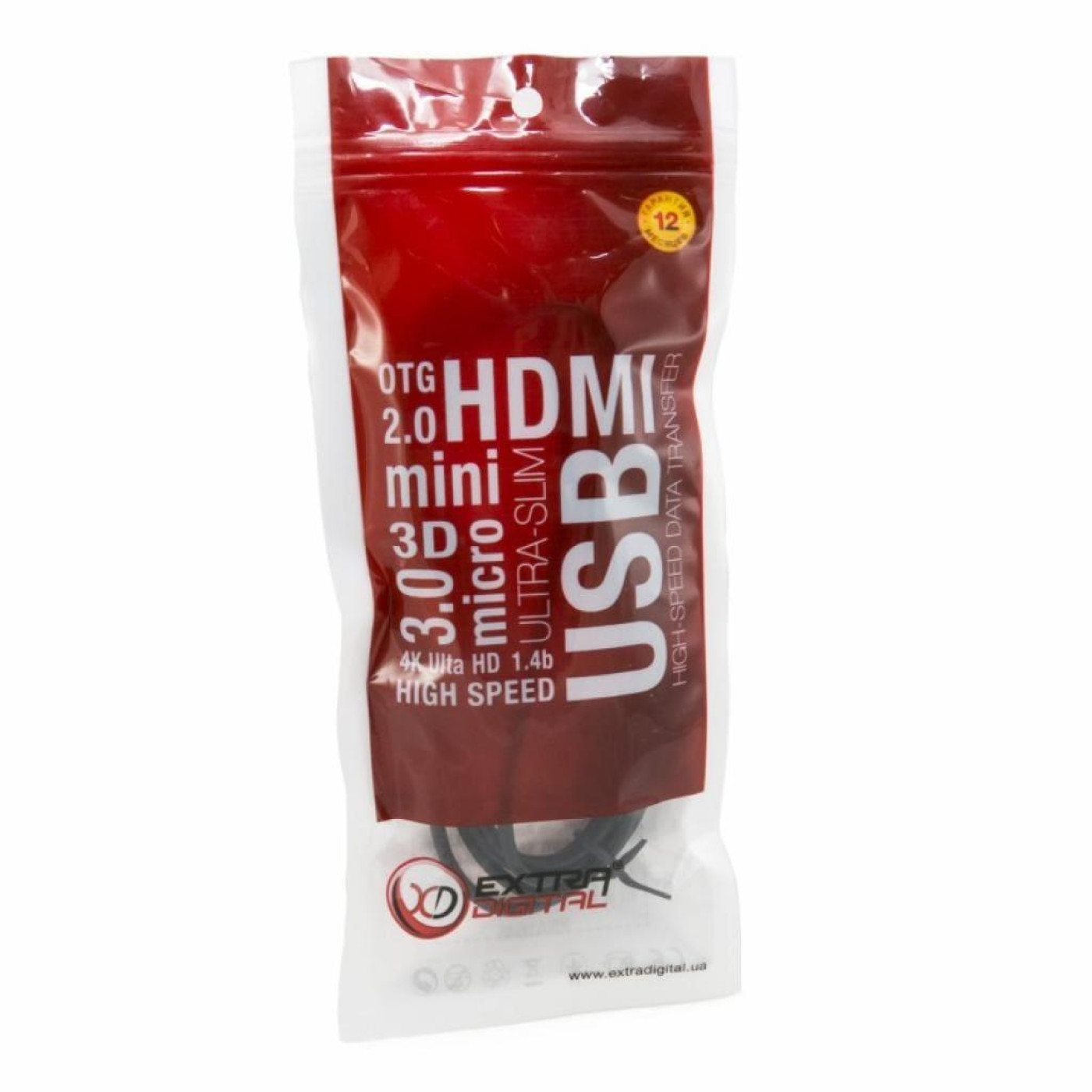 Аудио-кабель Extradigital (KBA1646) 2x3.5 мм (M) - 3.5 мм (F), 1.5 м, Black