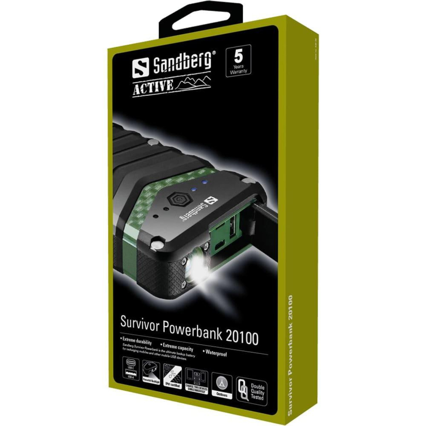 Павербанк Sandberg Black-green 20 000 mAh / 15 Вт (420-36)