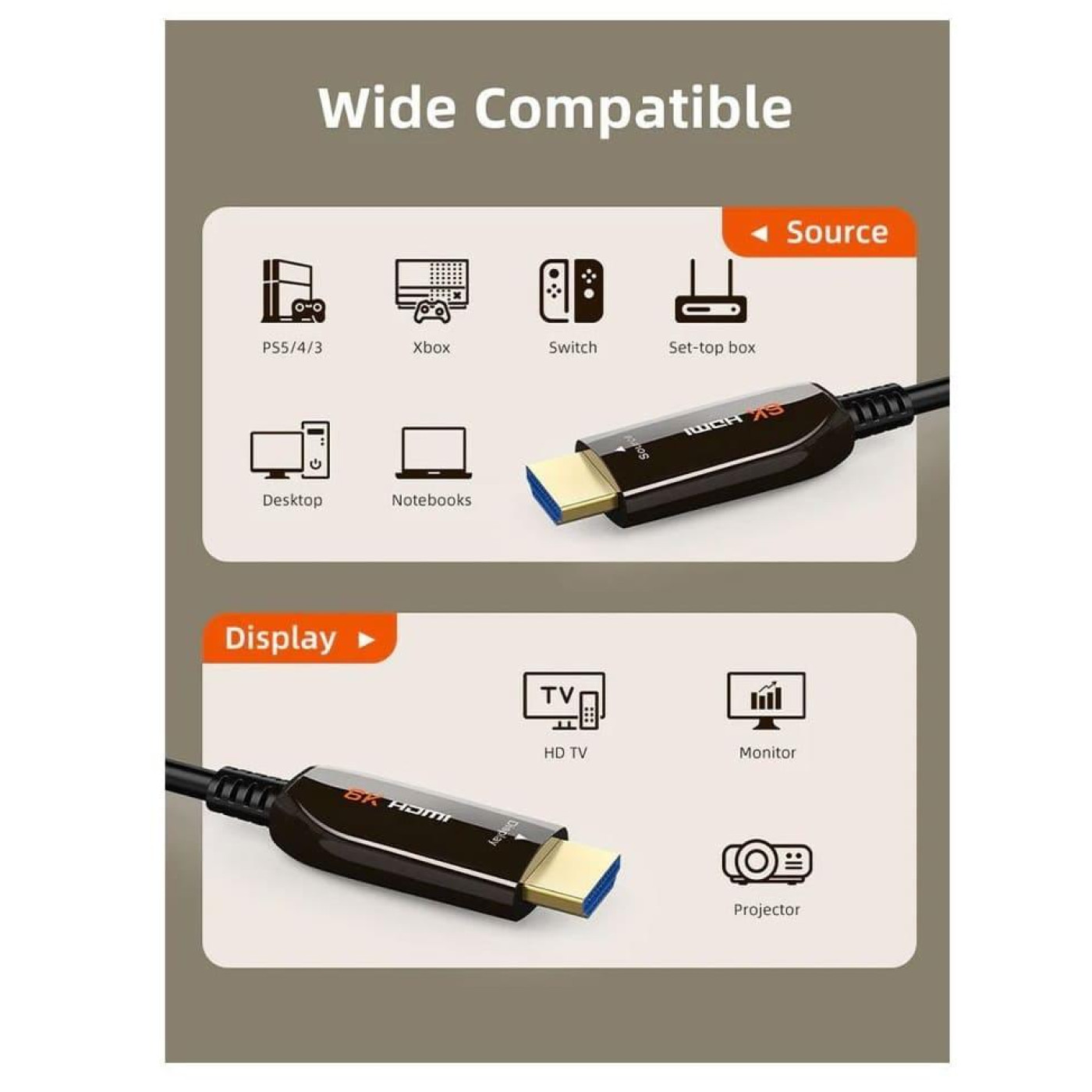 Кабель Cabletime HDMI-HDMI V 2.1 50 м (CA914036)