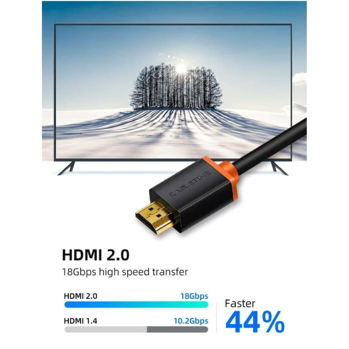 Кабель Cabletime HDMI-HDMI V 2.0 1 м (CA915293)