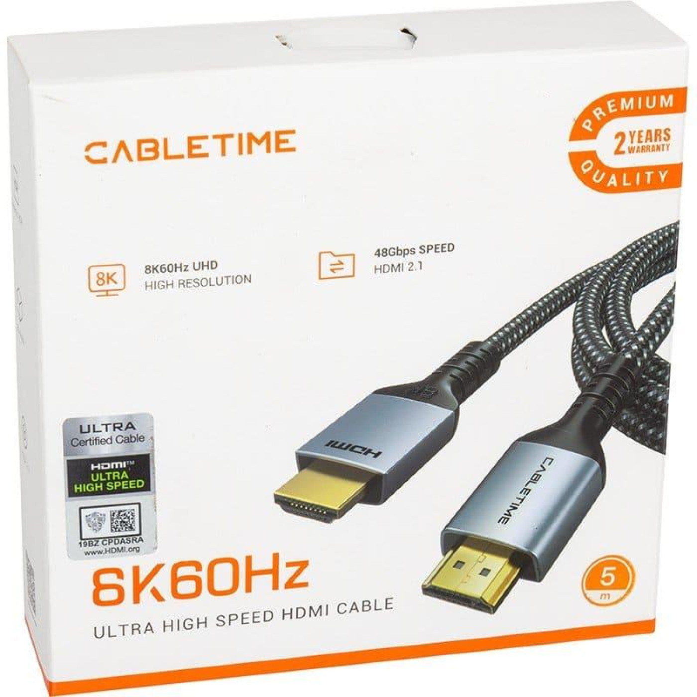 Кабель Cabletime HDMI-HDMI V 2.1 5 м (CA913626)