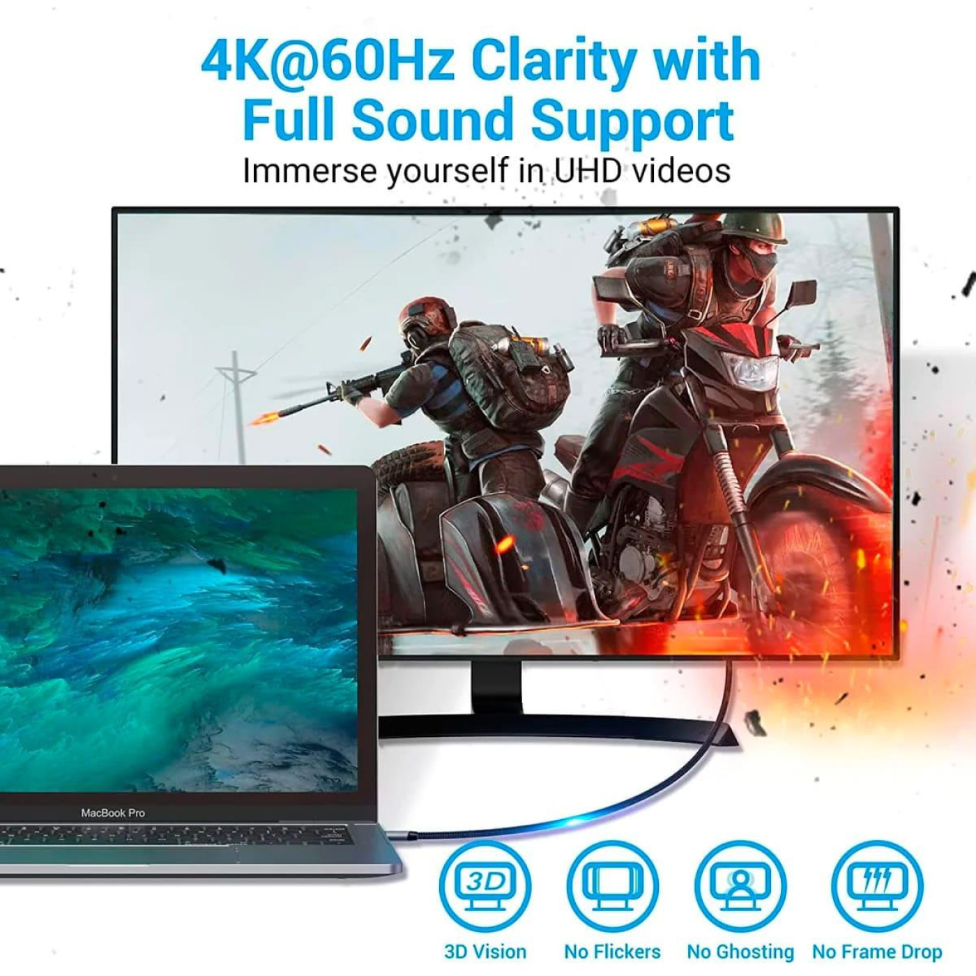 Кабель Vention HDMI-Type-C V 2.0 1.5 м (CRBBG)