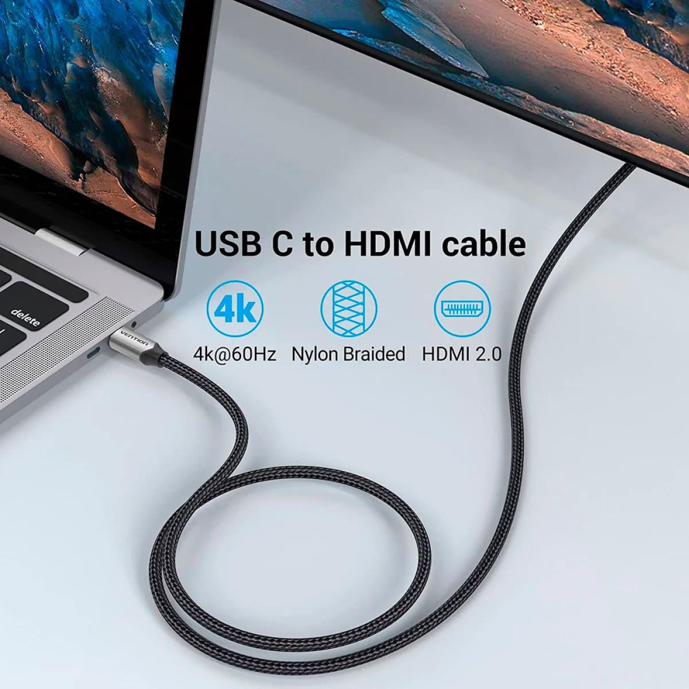 Кабель Vention HDMI-Type-C V 2.0 1.5 м (CRBBG)