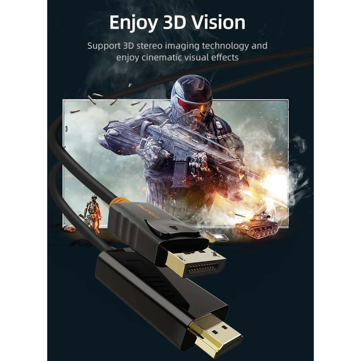 Кабель Cabletime DisplayPort-HDMI V 2.1 1.8 м (CA915316)