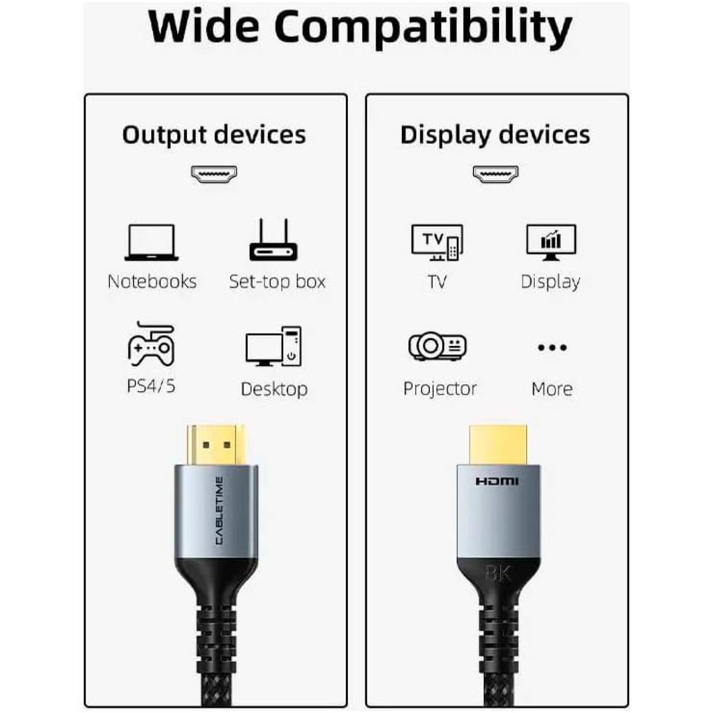 Кабель Cabletime HDMI-HDMI V 2.1 3 м (CA915842)