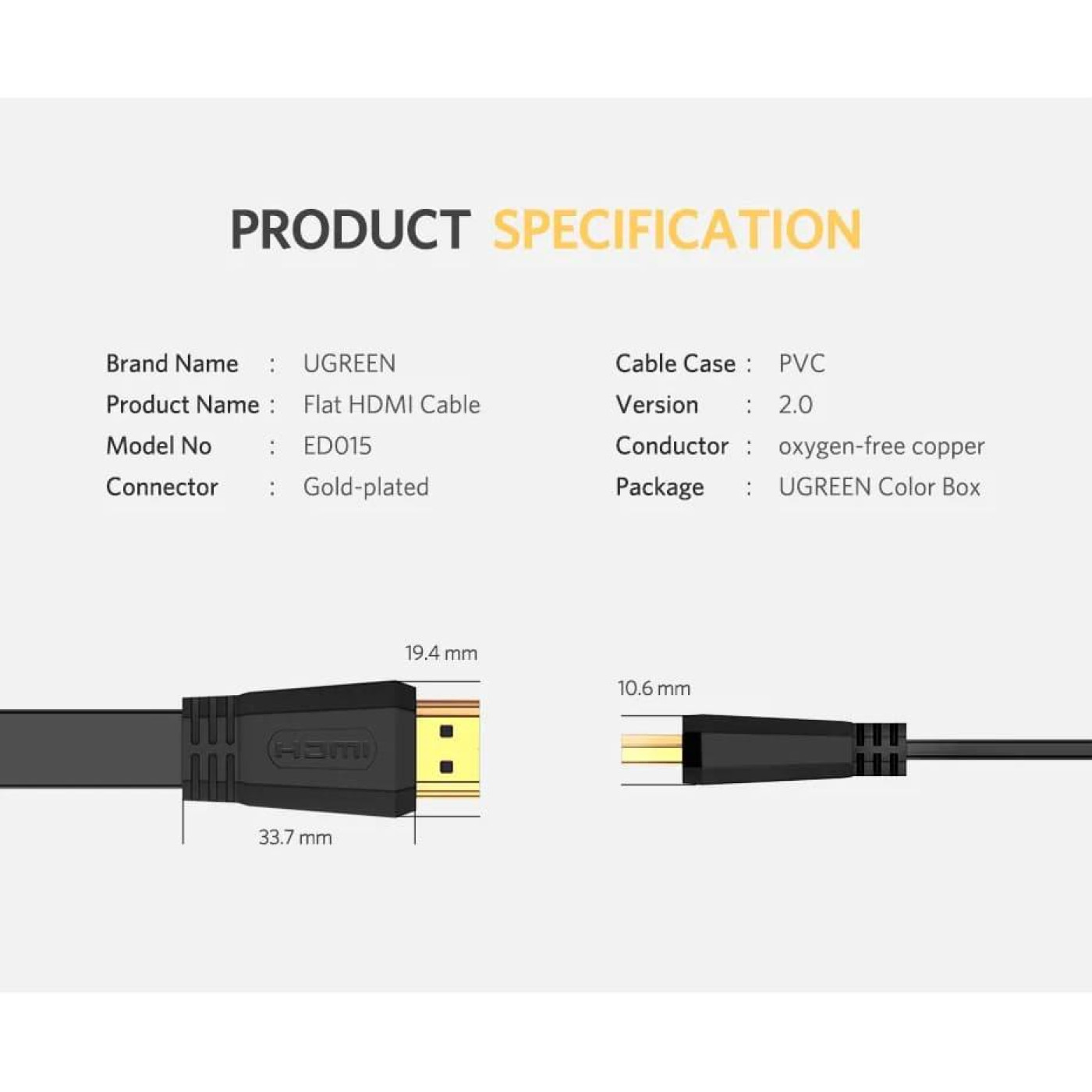Кабель Ugreen HDMI-HDMI V 2.0 2 м (70159)