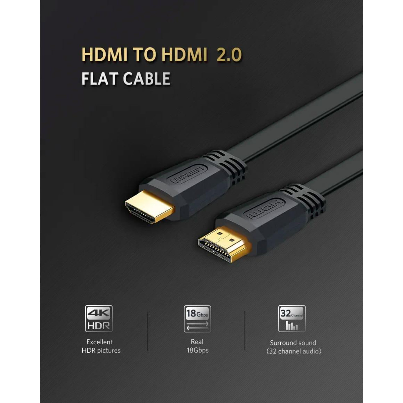 Кабель Ugreen HDMI-HDMI V 2.0 2 м (70159)