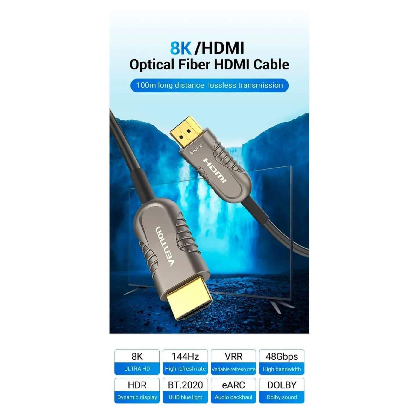 Кабель Vention HDMI-HDMI V 2.1 60 м (ALBBAE)