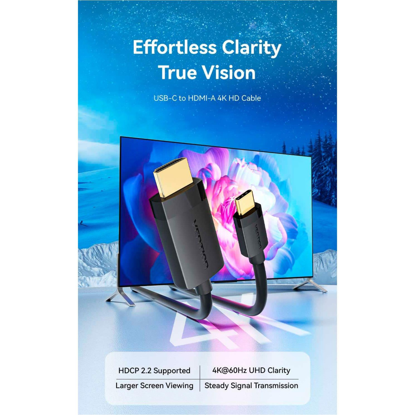 Кабель Vention USB Type C-HDMI V 2.0 2 м (CRIBH)