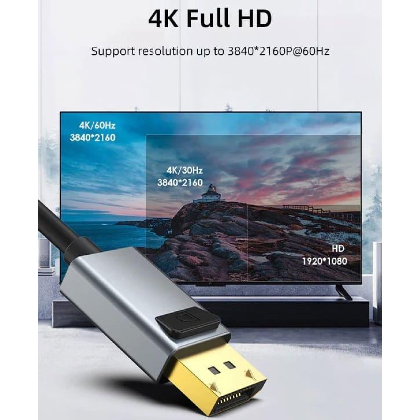 Адаптер Сabletime DisplayPort - HDMI (M/F), 0.2 м, Gray (CP20A)