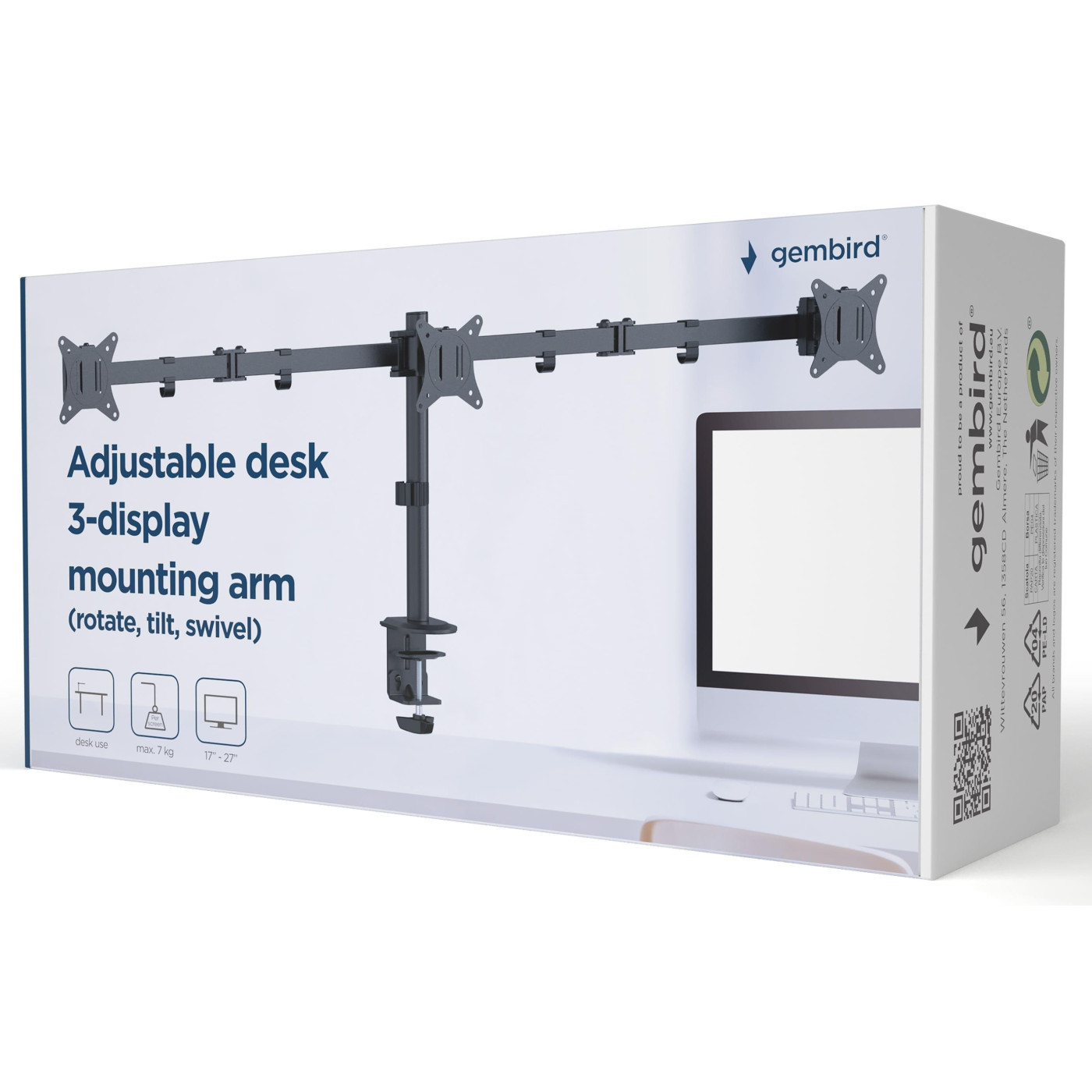 Кронштейн для монітора Gembird MA-D3-01