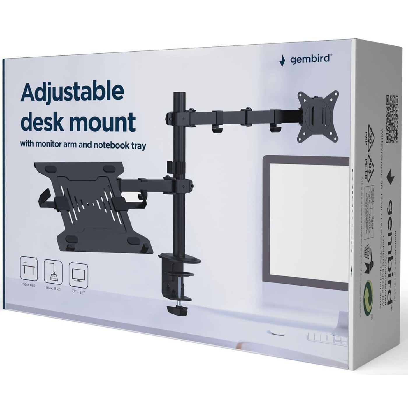 Кронштейн для монітора Gembird MA-DA-03 U1