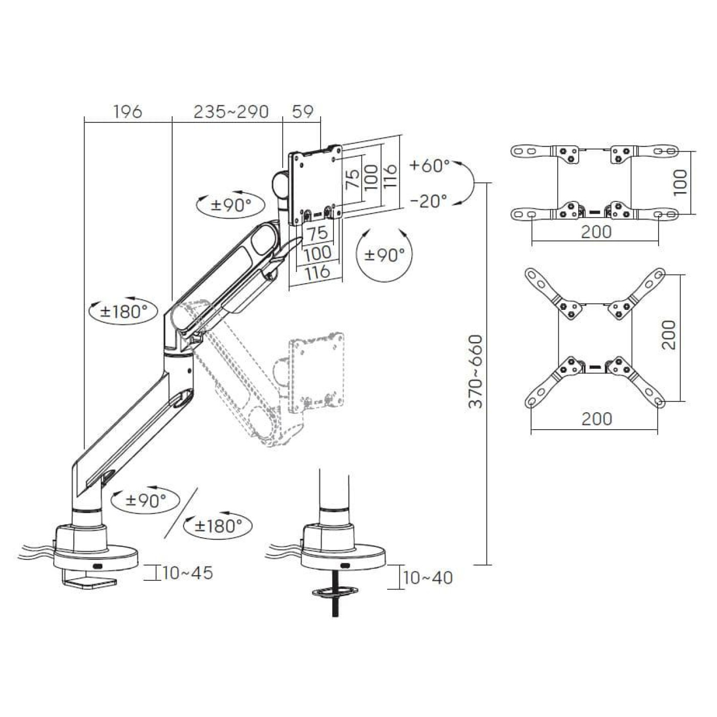 Кронштейн OfficePro MAH821B MAH821B