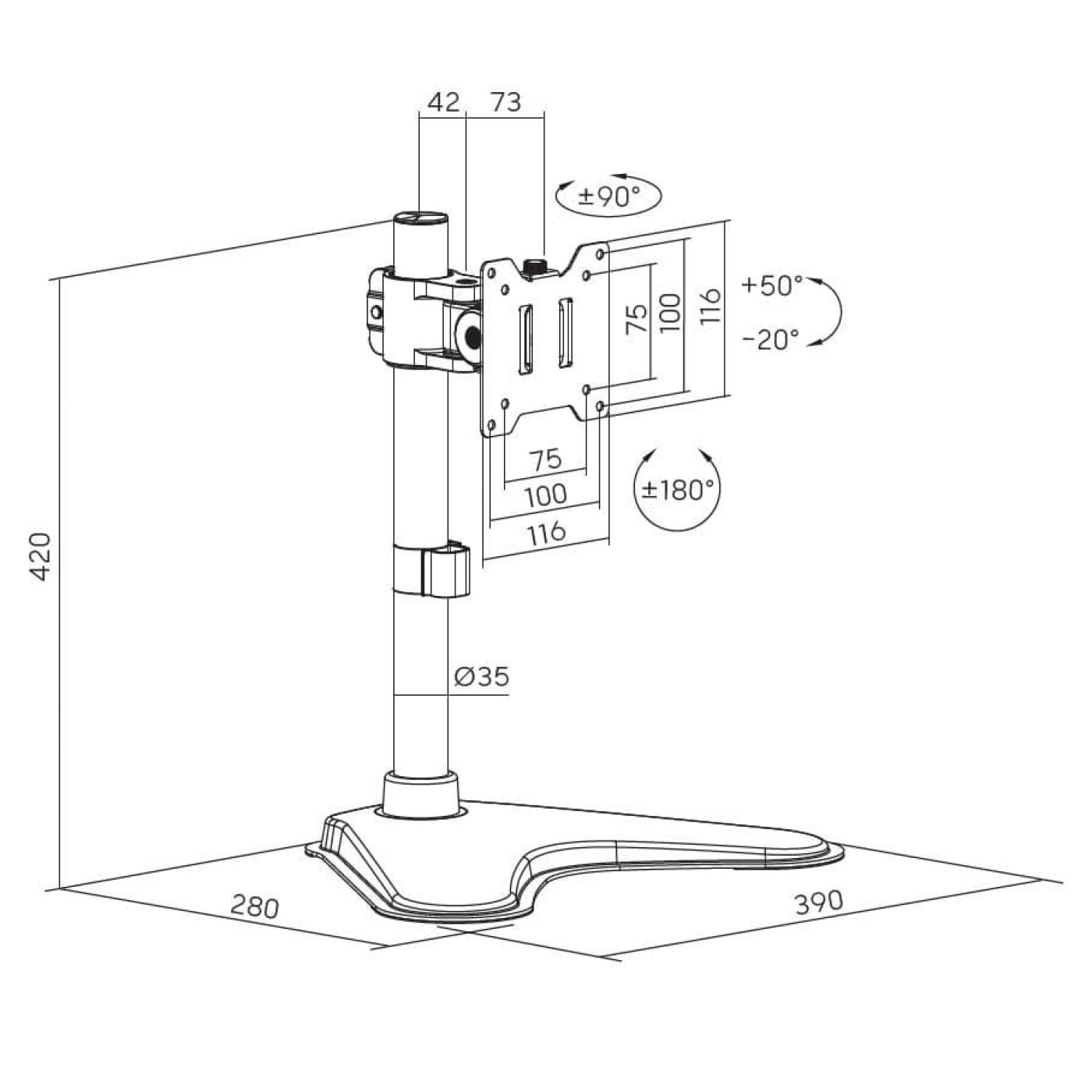 Кронштейн OfficePro MA099B MA099B
