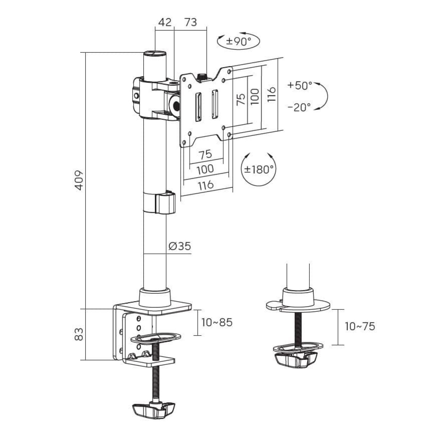 Кронштейн OfficePro MA100B MA100B