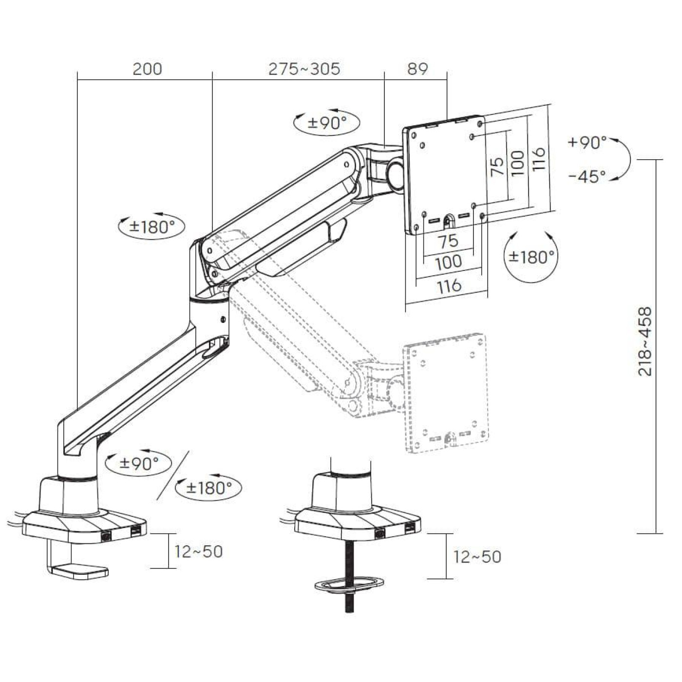 Кронштейн OfficePro MA601G Gray MA601G