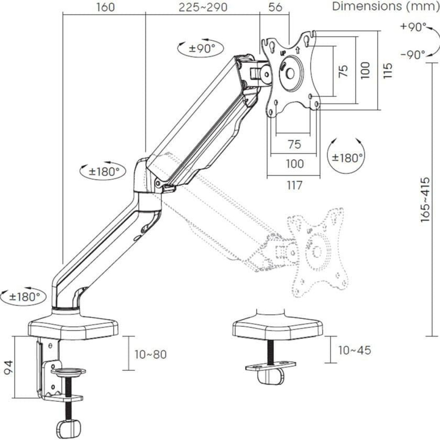 Кронштейн для монітора OfficePro MA411B