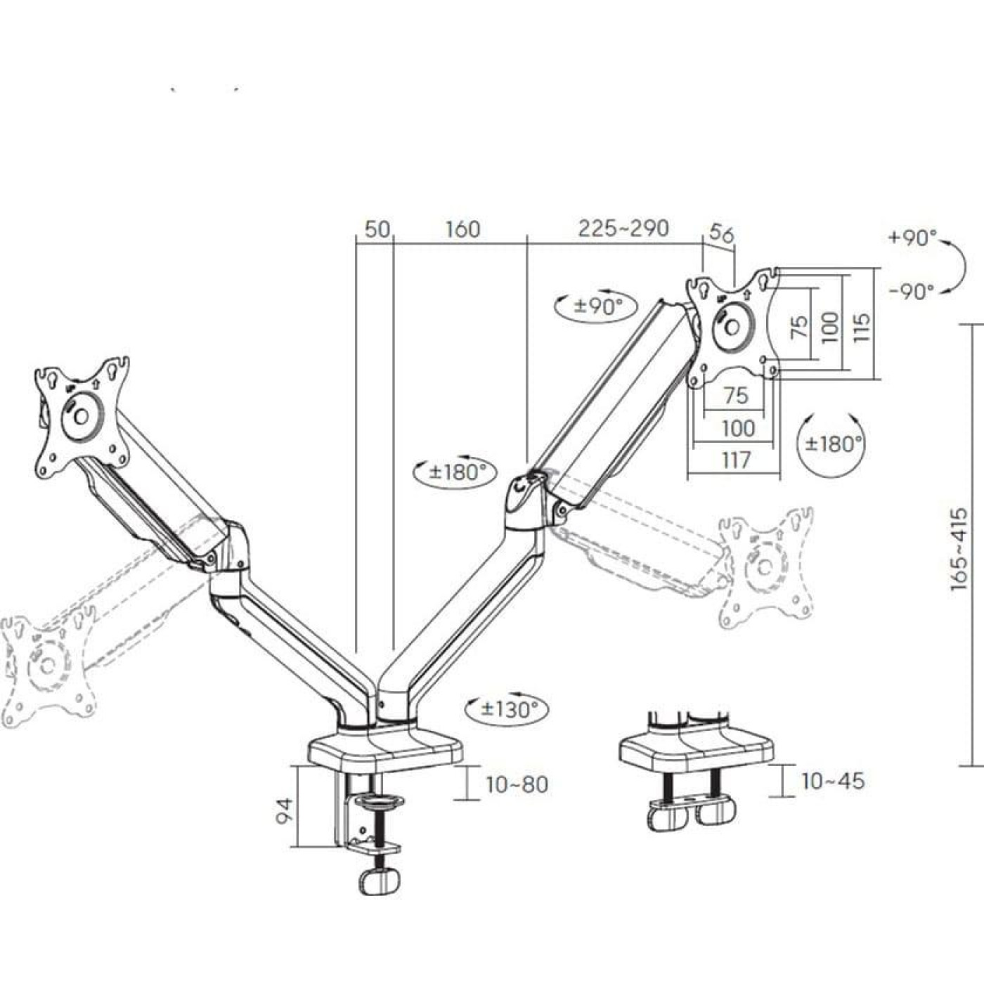 Кронштейн для монітора OfficePro MA412B