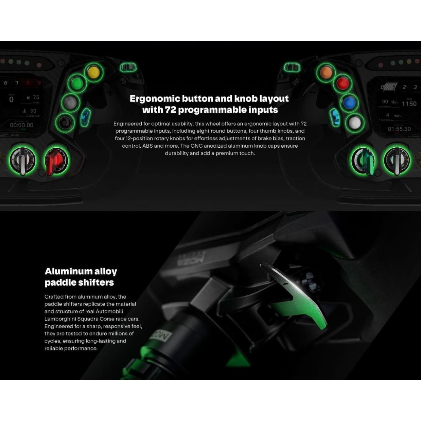 Руль MOZA Racing Lamborghini Essenza SCV12 Экран 4.3