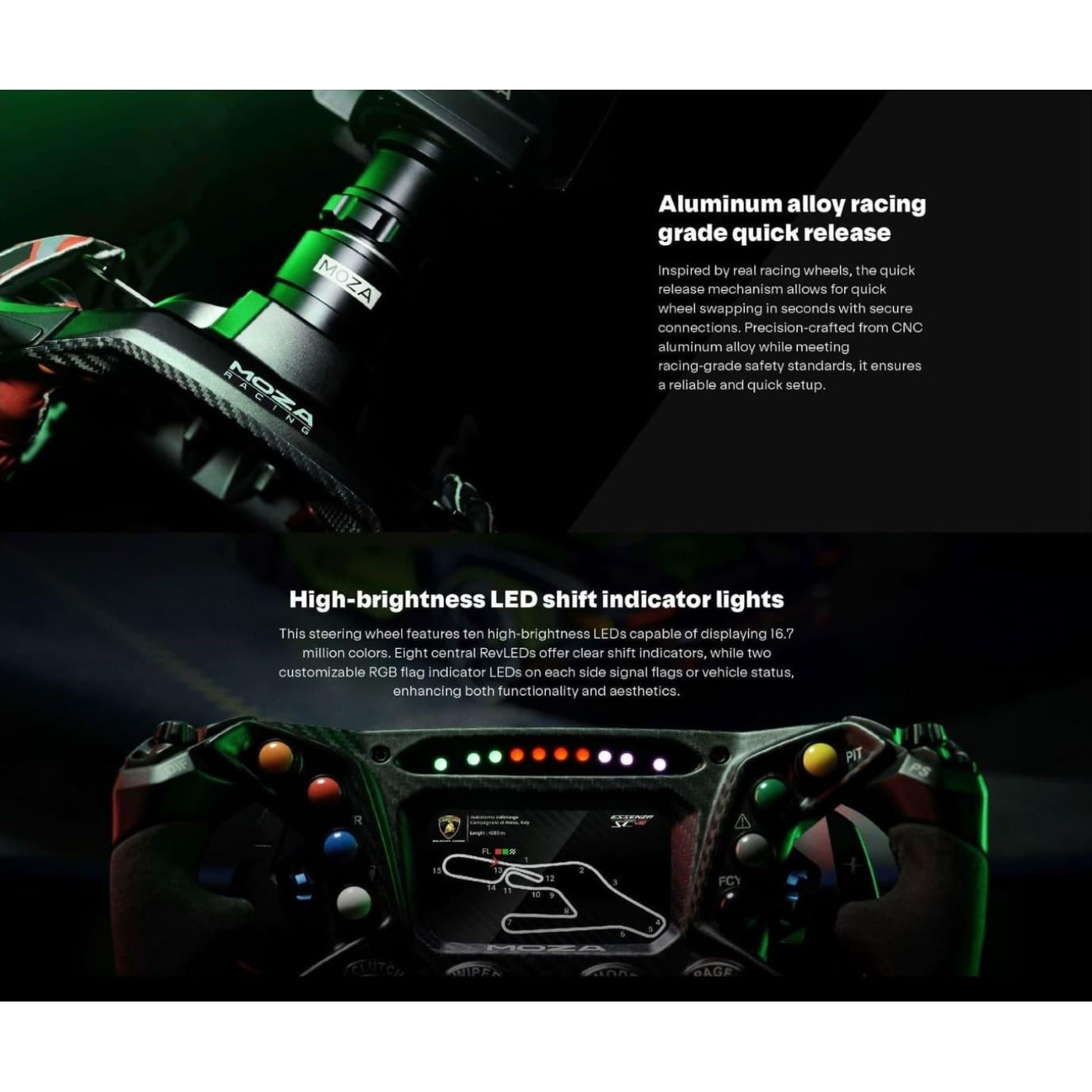 Руль MOZA Racing Lamborghini Essenza SCV12 Экран 4.3