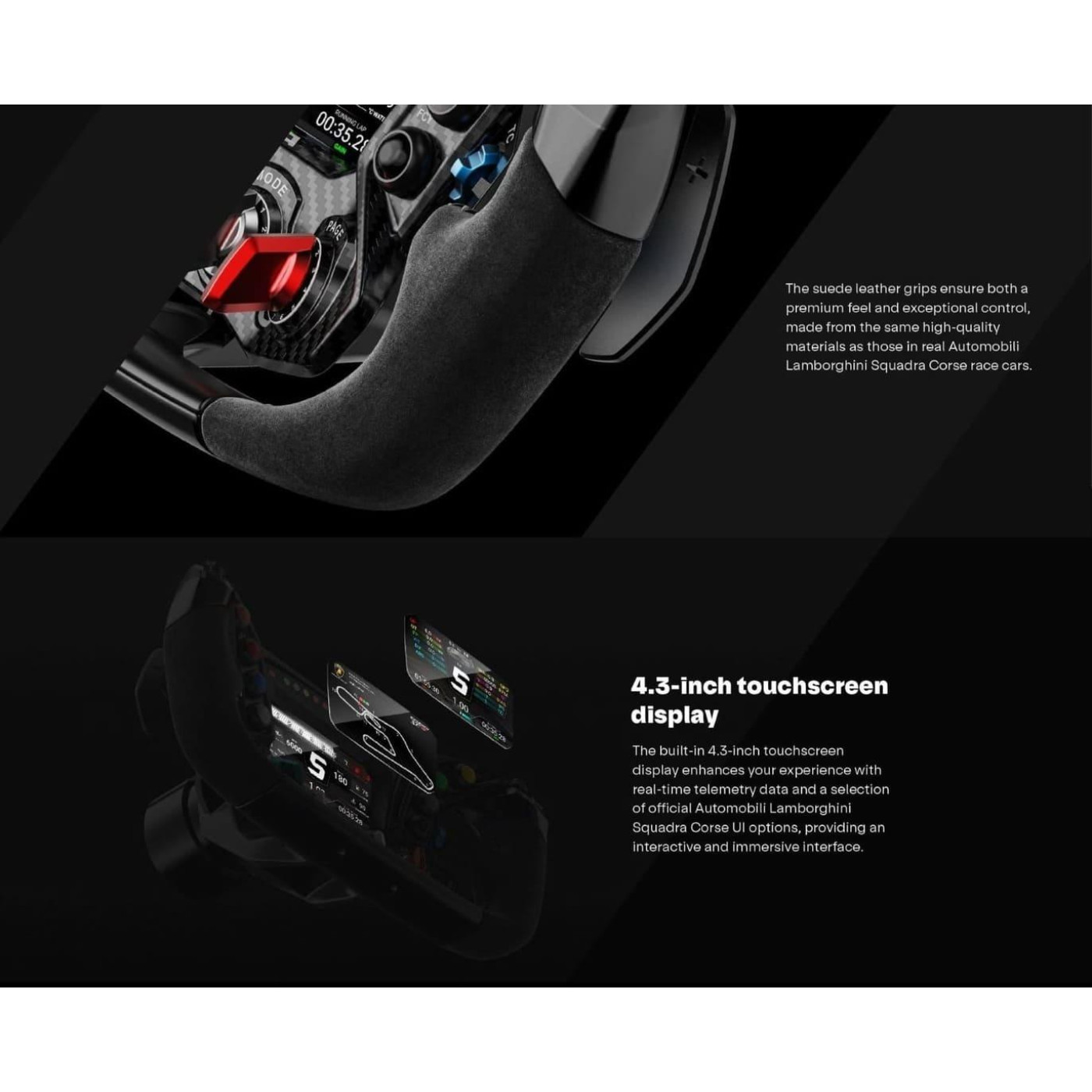 Руль MOZA Racing Lamborghini Essenza SCV12 Экран 4.3