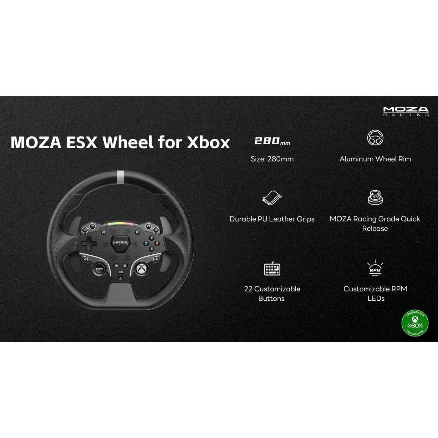 Кермо MOZA Racing ESX Steering for XBOX/PC RGB