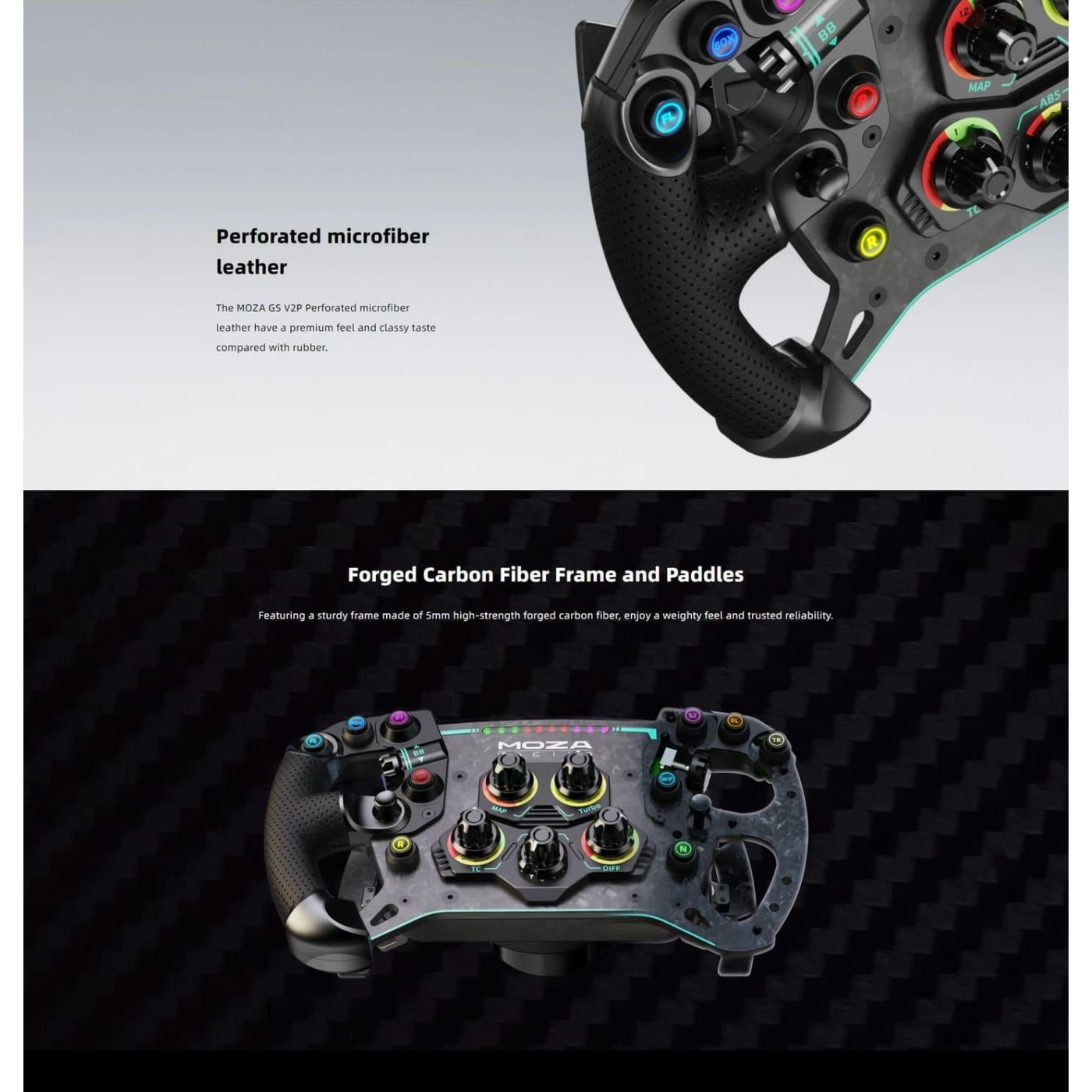 Кермо MOZA Racing GS V2P Steering for PC RGB
