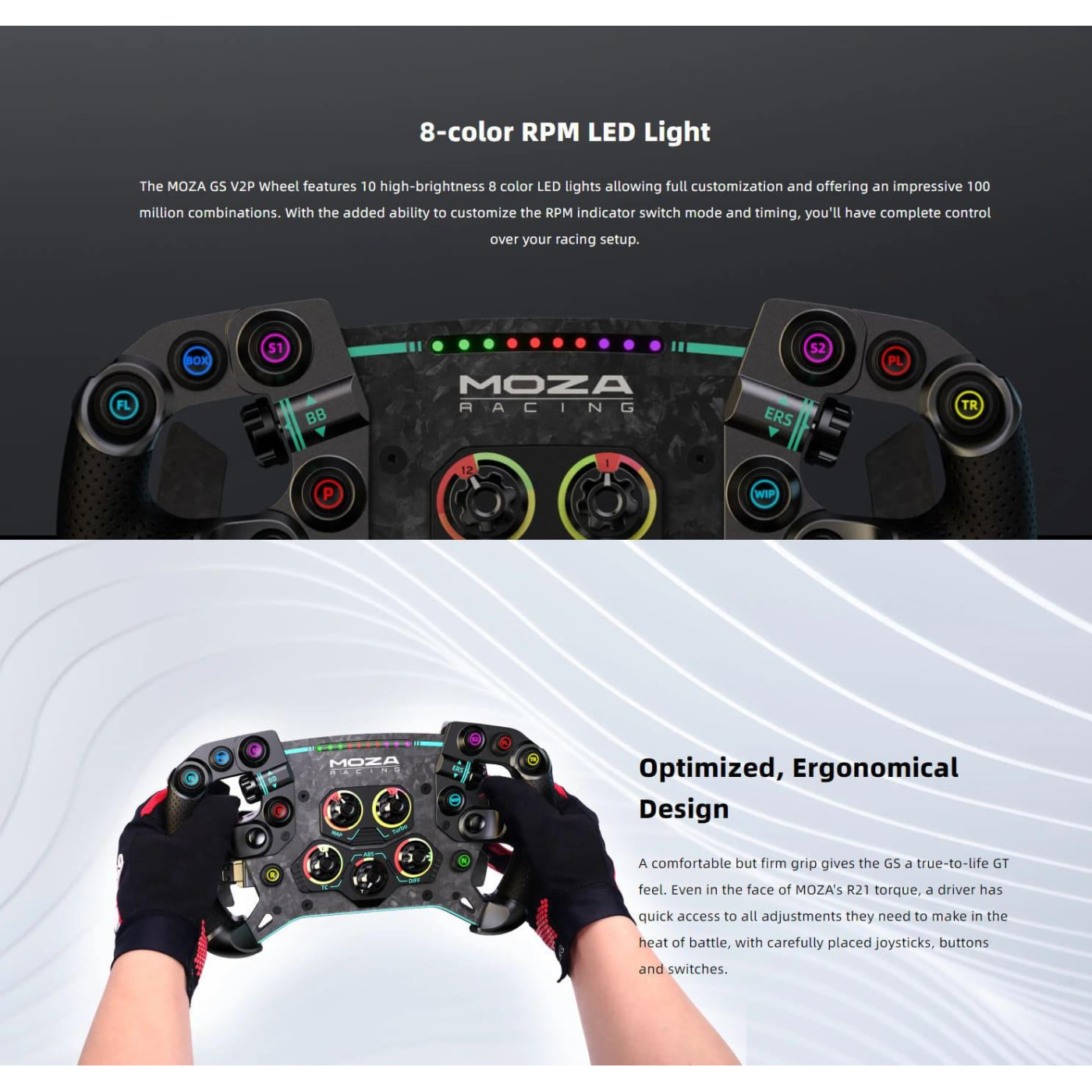 Кермо MOZA Racing GS V2P Steering for PC RGB