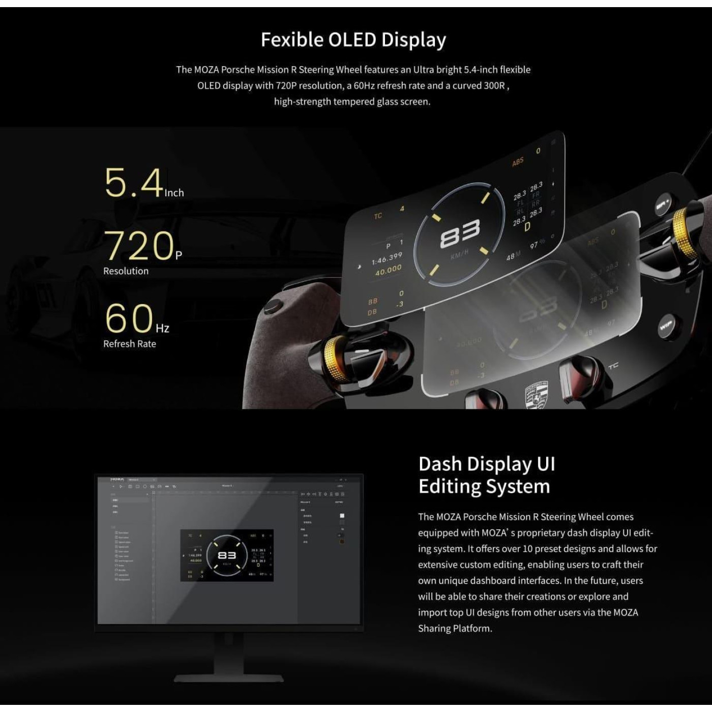 Руль MOZA Racing Porsche Mission R OLED  RGB