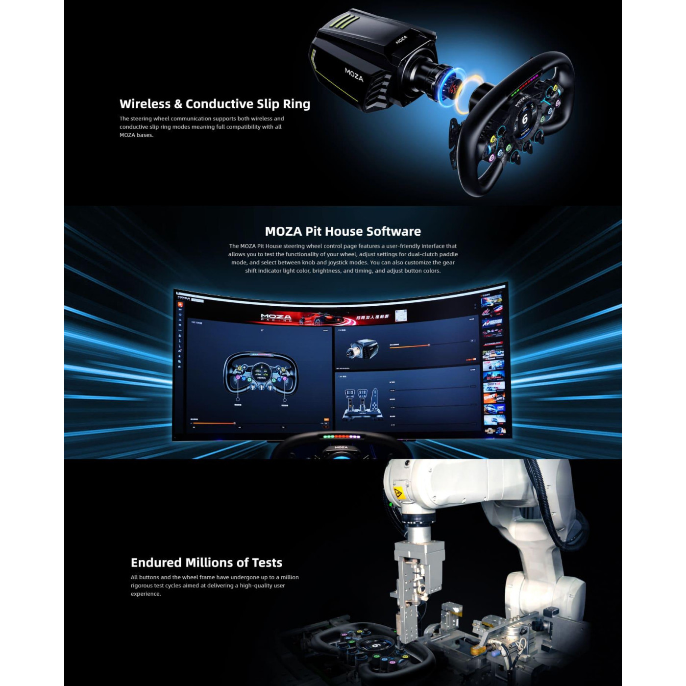 Руль MOZA Racing Vision GS Steering Экран 2.8