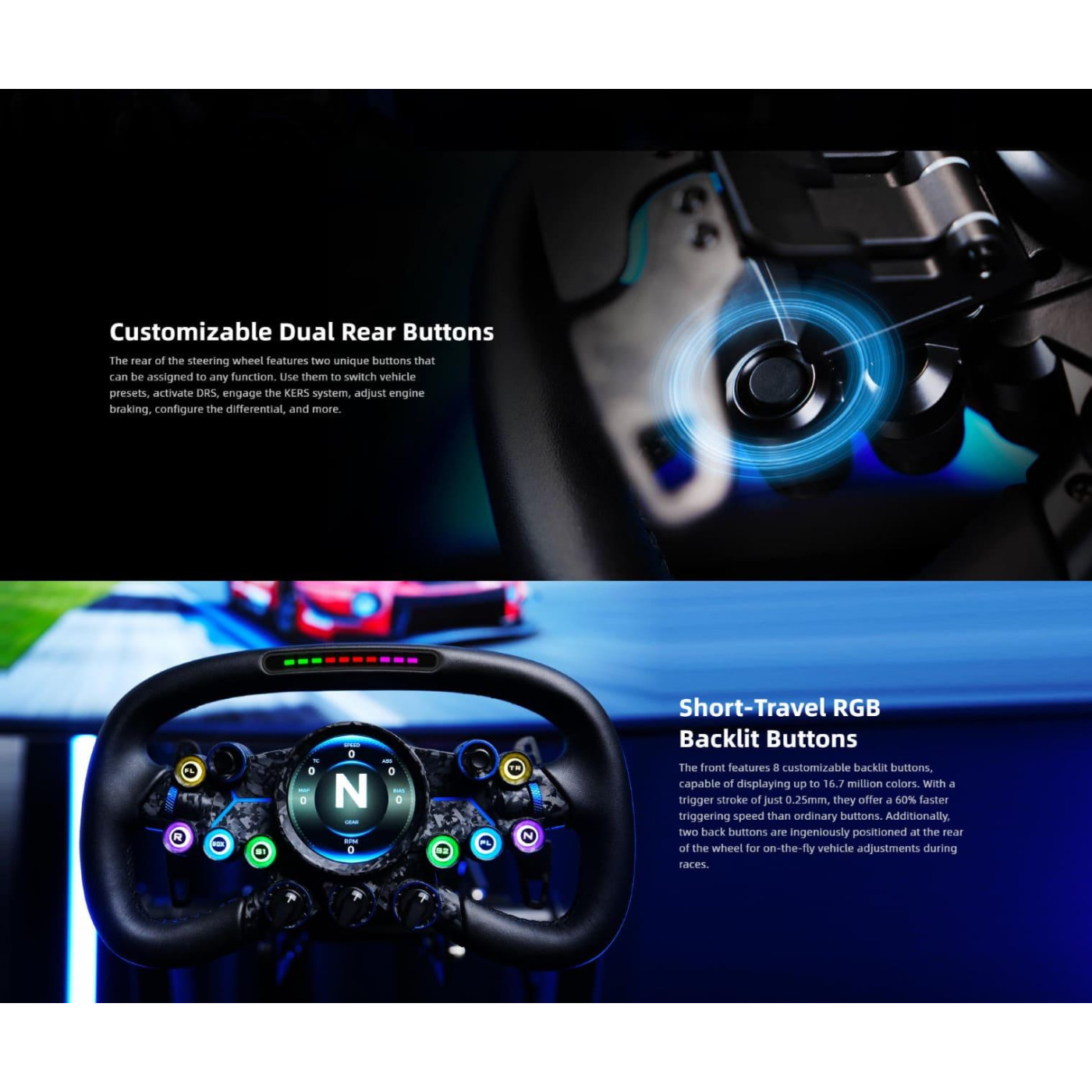 Руль MOZA Racing Vision GS Steering Экран 2.8