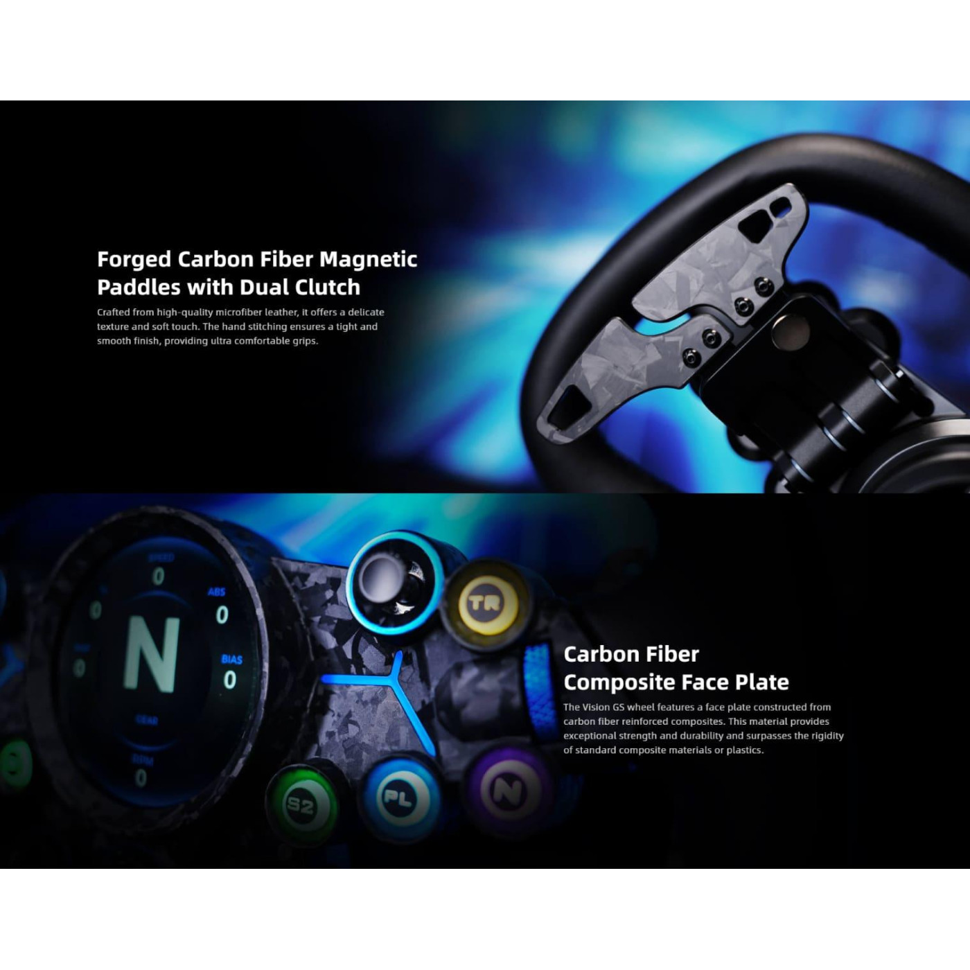 Руль MOZA Racing Vision GS Steering Экран 2.8