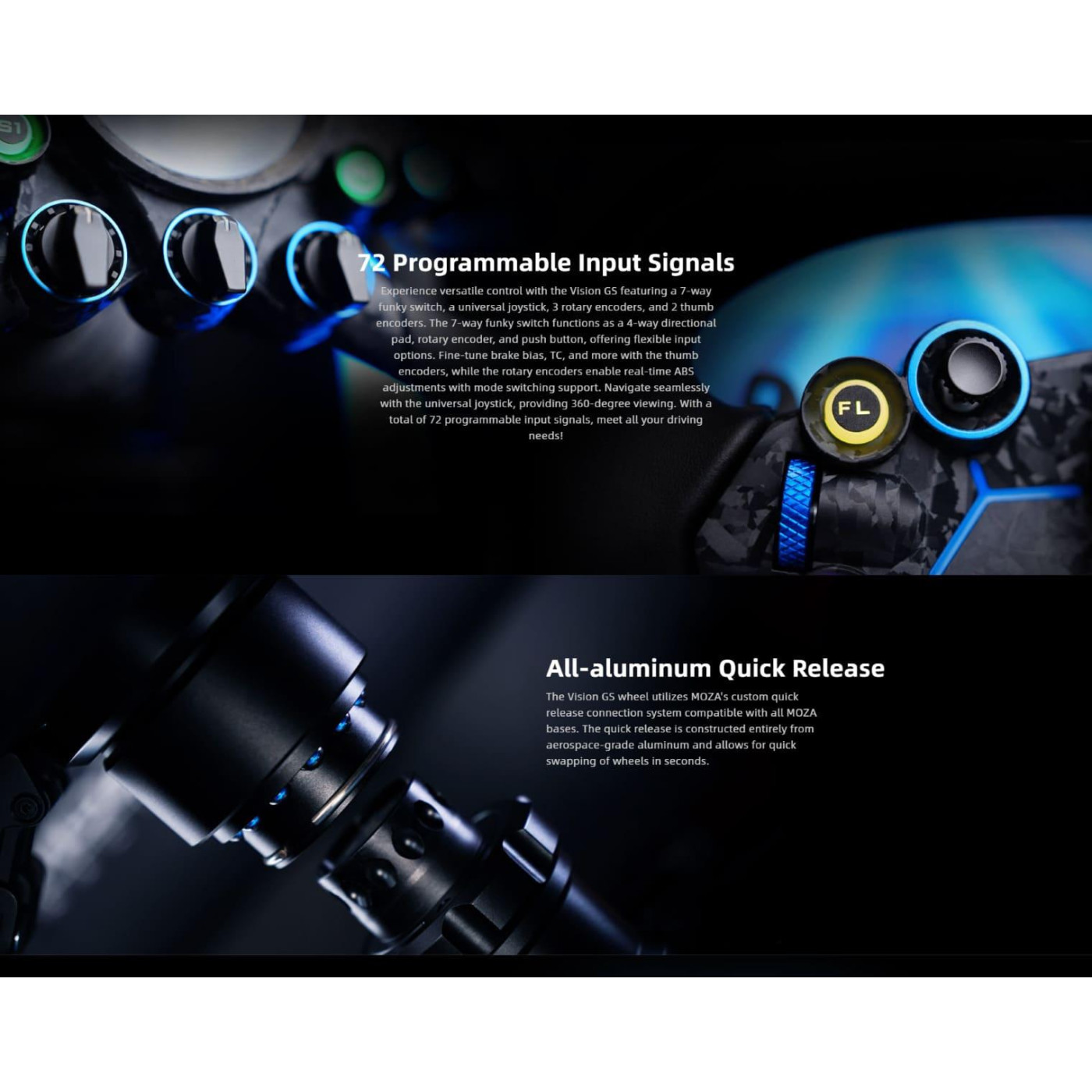 Руль MOZA Racing Vision GS Steering Экран 2.8
